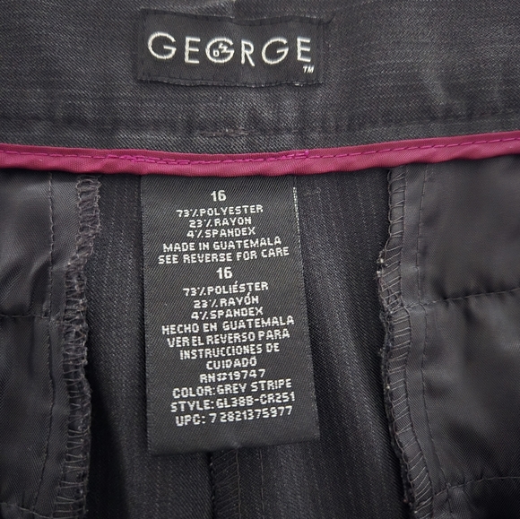 🔥 2/$9 or 3/$13   George Charcoal Pinstriped Wide-Leg Capri Trousers - Picture 3 of 6